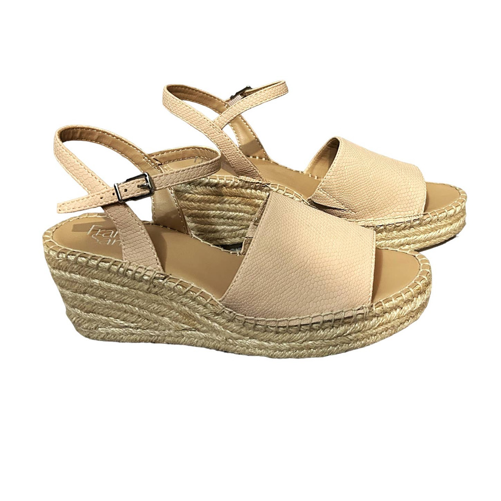 Franco Sarto Nude Open Toe Wedges Womens Size 8